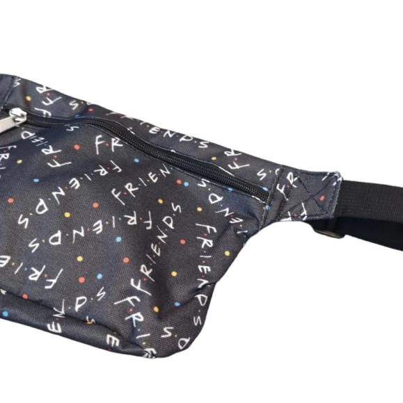 🆕 FRIENDS TV Series Black Logo Adjustable Zipper Fanny Pack Bum Bag NEW - Picture 5 of 9
